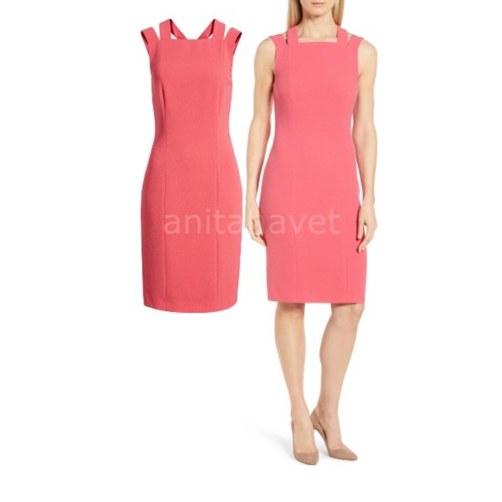 BOSS Compact Crepe Sheath Dress Daphine